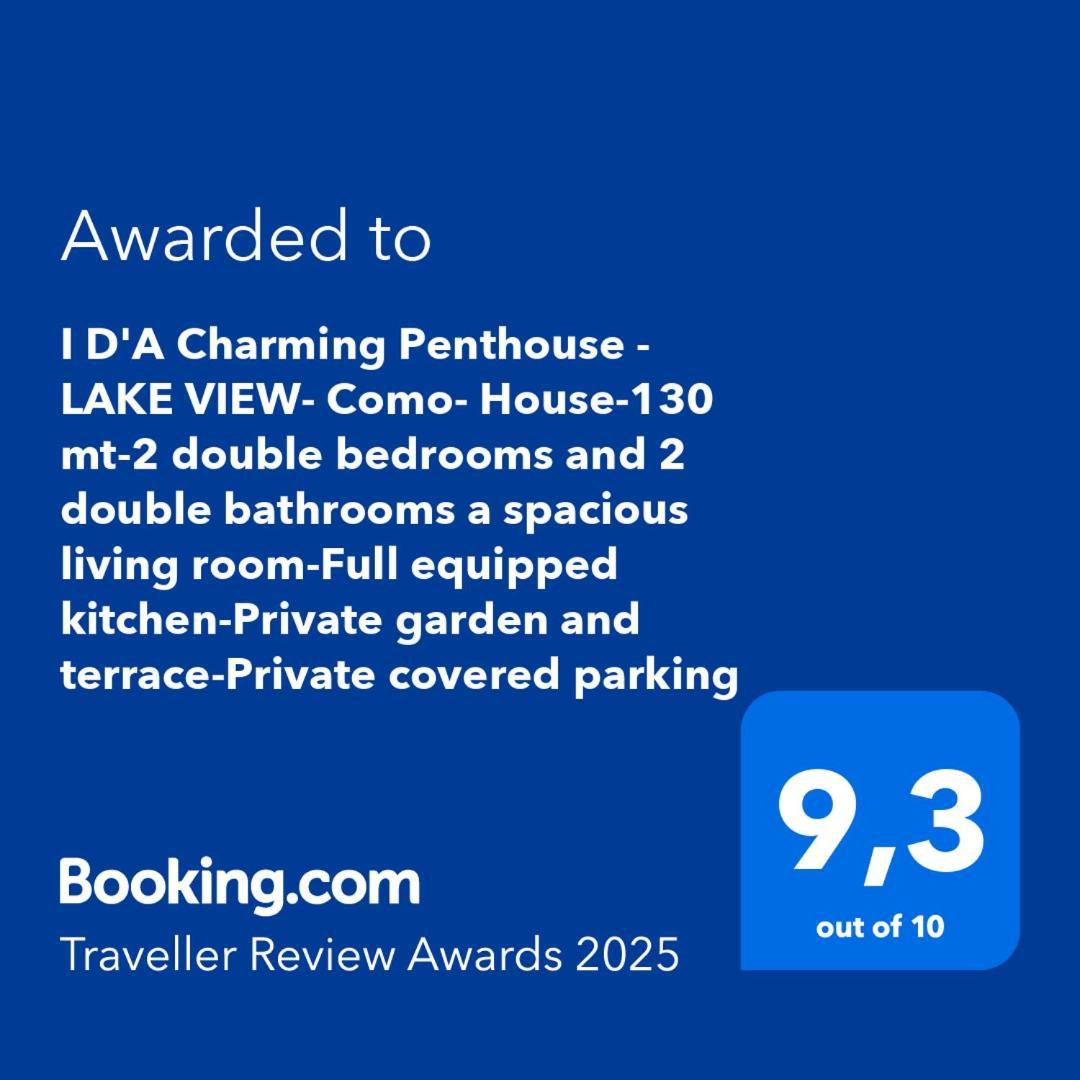 I D'A Charming Penthouse - Lake View- Como- House-130 Mt-2 Double Bedrooms And 2 Double Bathrooms A Spacious Living Room-Full Equipped Kitchen-Private Garden And Terrace-Private Covered Parking 外观 照片